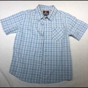 Boys blue plaid button up